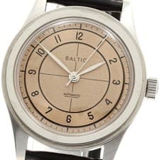 Baltic HMS 001 W&W Men's Automatic Watch Salmon Dial 38mm SS Leather New