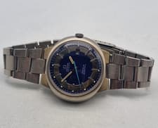 VINTAGE OMEGA GENEVE DYNAMIC TWOTONE DIAL AUTO DATE MAN'S WATCH SS STRAP / X003