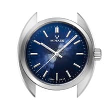 MINASE Master Craft M3 Snow Dial Blue Automatic Watch Black Leather Strap New