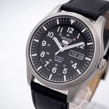 SEIKO 5 Automatic Men's Watch 7S36-03J0 Black Skeleton 100M Water Resistant