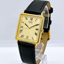 Seiko Vintage Mens Square Quartz Watch 80s Wrist 18cm