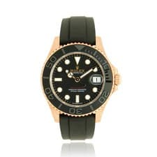 Rolex Yacht-Master Black Dial 18k Everose Gold on Rubber Strap 37mm 2025