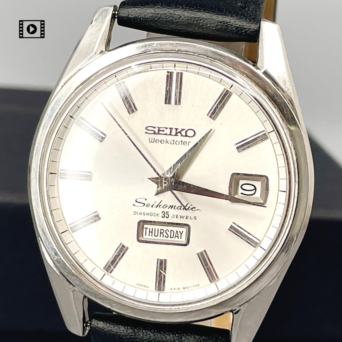 Vtg1964【N Mint/Box】Seikomatic Weekdater 6218-8971 Silver 35J AT Men's Watch