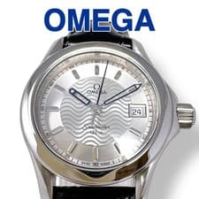 OMEGA Seamaster 120 2571.31 Quartz Silver Dial Ladies Watch Leather Strap