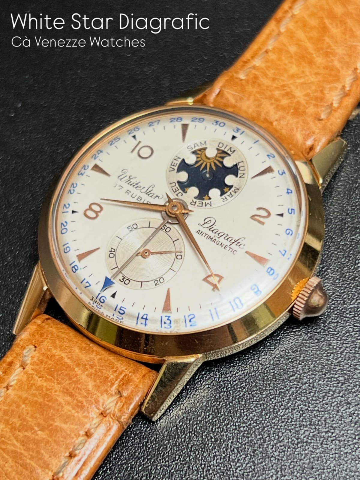 Watch White Star Diagrafic ref. C 1210 - Day Window Calendar Watch - '50