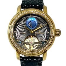 Constantine Wise Skeleton Automatic Men's Watch Black Dial Used From Japan From