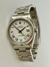 ROLEX VINTAGE WATCH DATEJUST UNISEX WHITE BUCKLEY VINTAGE DIAL CAL. 3035