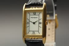 [Near MINT] Yves Saint Laurent 4625-E68176 Roman Gold Tank Quartz Unisex Watch