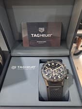 2020 Tag Heuer Carrera Black PVD Steel Chronograph Mens Watch CBG2016 Box Card