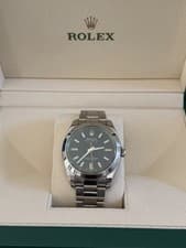 Rolex Milgauss Green Crystal Edition 904L SS Black Orange 40mm 116400GV