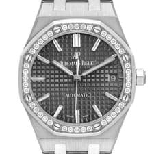 Audemars Piguet Royal Oak Steel Diamond Bezel Mens Watch 15451ST Box Card