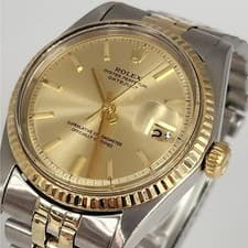 Vintage Rolex Datejust 36 Mm Ref 1601 Two Tone SS & 18K Jubilee Champagne Dial