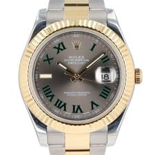 Rolex Datejust 116333 41mm Two-Tone Wimbledon Dial 18KY Steel Oyster Band Watch