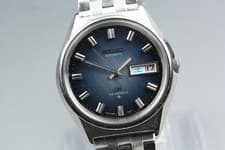 Near MINT Seiko Lord Matic LM 5606-7260 Day Date Blue Serviced Auto Men's Watch