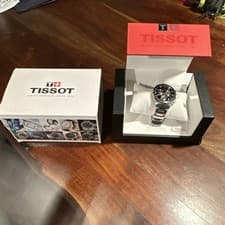 Tissot PRS516 GTS Chronograph Black Dial Stainless Steel Watch with Box
