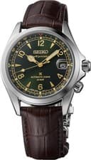 Seiko Prospex Alpinist Mechanical 39.5mm Green Dial Leather Band Watch SPB507