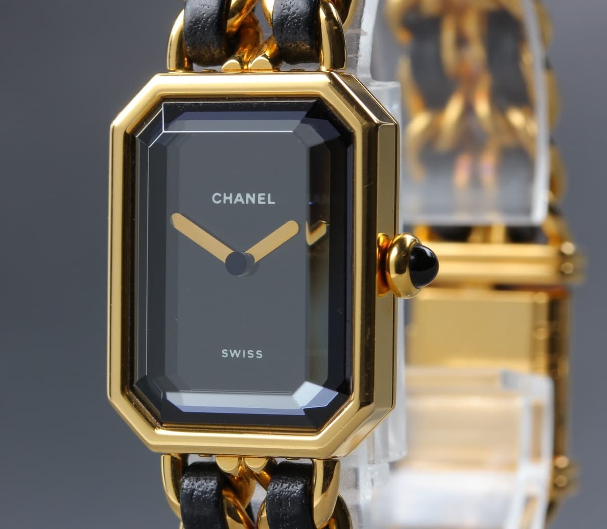 Near MINT CHANEL Premiere L H0001 Black Bracelet Quartz 20mm Women's Watch JAPAN