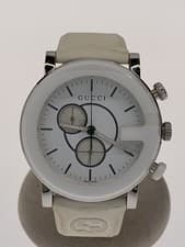 GUCCI 101M CHRONO White Dial Stainless Chronograph Watch Excellent JAPAN