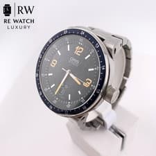 ORIS 7595 Auto Analog Wristwatch stainless steel 41mm navy bezel model