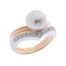 Used Tasaki TASAKI Ladies Ring K18 Yellow Gold YG Pt900 Platinum Diamond from JA