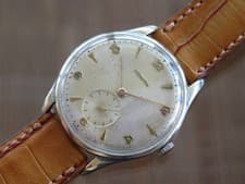 Vintage mens Zenith manual wind all original jumbo size 38mm aged dial rare!!