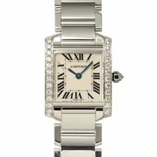 Cartier Tank Francaise SM WE1002S3 Diamond 750 WG Cream Dial Ladies 90318712