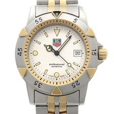 TAG Heuer Professional WD1221 Date 200m Silver YGP Yellow Gold Steel Men Quartz