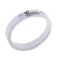 Used GUCCI Ladies Ring K18 White Gold WG Diamond from JAPAN