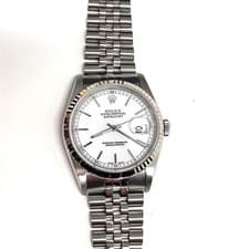 Rolex Datejust 16234 White Dial Jubilee Watch 36mm Year 1993 Stainless Steel