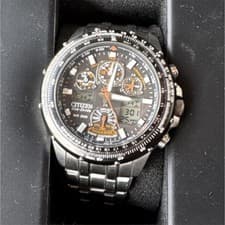 Citizen Promaster Eco-Drive Chronograph Diver Watch Black Dial Box Manual