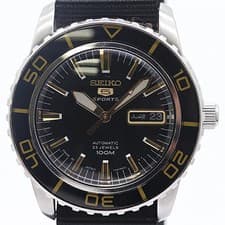 Seiko 5 Sports Automatic Watch 7S36-04N0 Black Dial Men's Timepiece