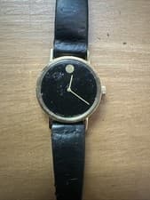 Vintage Movado Museum Zenith Gold Plated Wind-Up Watch Works Runs Nice Shape