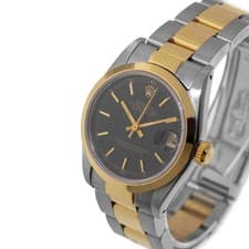 Rolex Datejust 31mm Yellow Gold Steel Black Index Dial & Smooth Bezel 68243