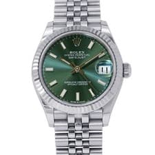 ROLEX Datejust 31 31mm Stainless Steel 18K White Gold Mint Green Dial 278274