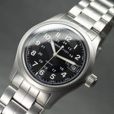 Hamilton Khaki Watch Quartz Military Genuine Band Mens Timepiece Excellent