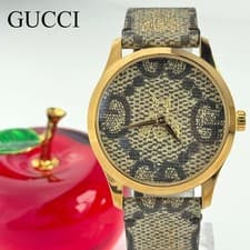 GUCCI G TIMELSS BEE ROUND MENS QUARTZ WATCH 799 USED NEW BATTERY WORKING 14 18CM