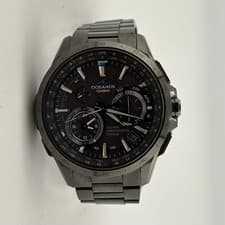 CASIO OCW-G1000B-1AJF OCEANUS  Solar Black Cleaned No Box Working Used Japan t46