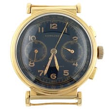 Vintage Longines 37mm Chronograph Manual 13zn 18k Solid Yellow Gold Circa 1940s