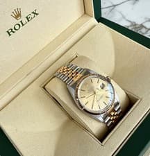 Rolex Datejust 36mm 16233 Champagne Dial Two-Tone Jubilee Fluted Bezel w/ Box
