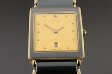 [Near MINT] RADO Diastar 24mm 160.0281.3 Gold Dial Ceramic Quartz Women's Watch