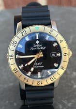 Zodiac Super Sea Wolf GMT Two-Tone Automatic 40MM Watch Nice Condition