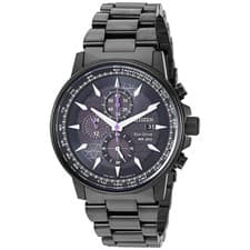 Citizen Men's Watch Black Panther Black Stainless Steel Bracelet CA0297-52W