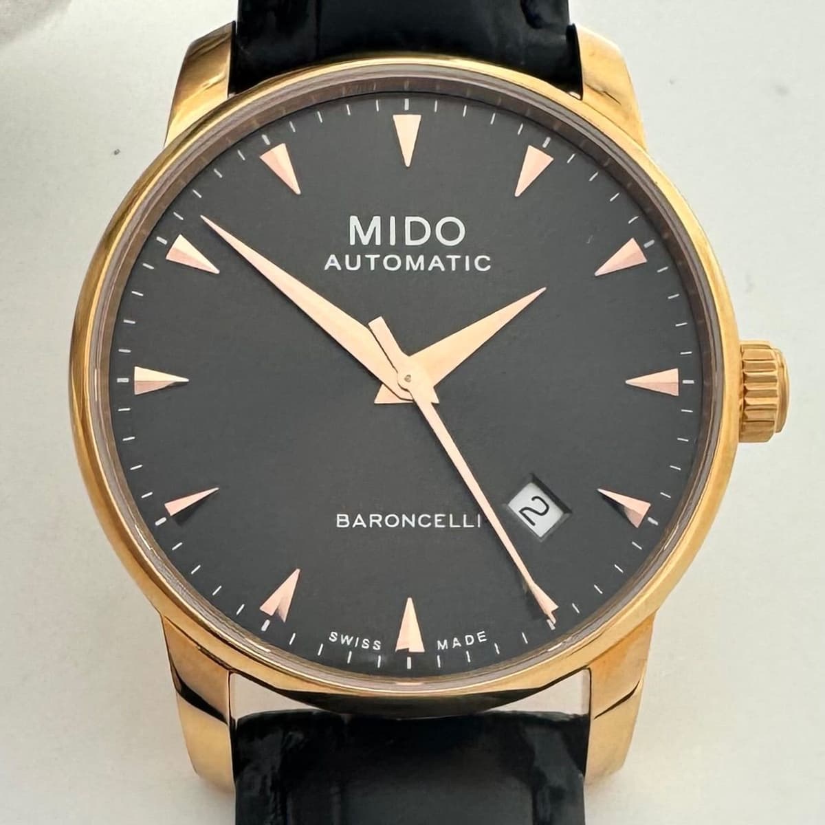 Mido Baroncelli M86003134 Automatic Black Leather Watch