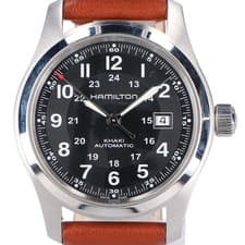 HAMILTON H70555533 Khaki Field Back Skeleton Black Dial Mechanical Automatic...