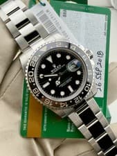Rolex GMT Master II 116710LN Black Bezel 40mm 2018 Box & Papers & White Tag MINT