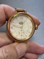 Ladies Rose Gold Shinola Watch 34mm MOP Face Second Hand