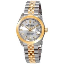 Rolex Lady Datejust 28 Silver Dial Steel and 18K Yellow Gold Jubilee Watch
