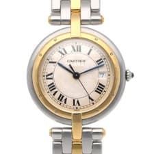 Cartier Panthere Round LM Watch Quartz Stainless Steel K18 Gold Ivory Dial