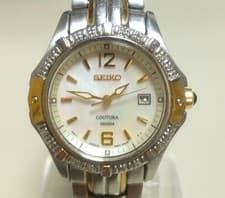 Seiko Coutura Ladies Quartz Shell Dial Watch 29mm Used From Japan