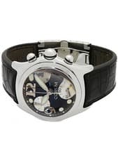 Corum Bubble Chronograph 396.150.20 SS ｘ Leather Quartz Black Men's Overhauled